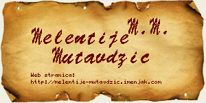 Melentije Mutavdžić vizit kartica